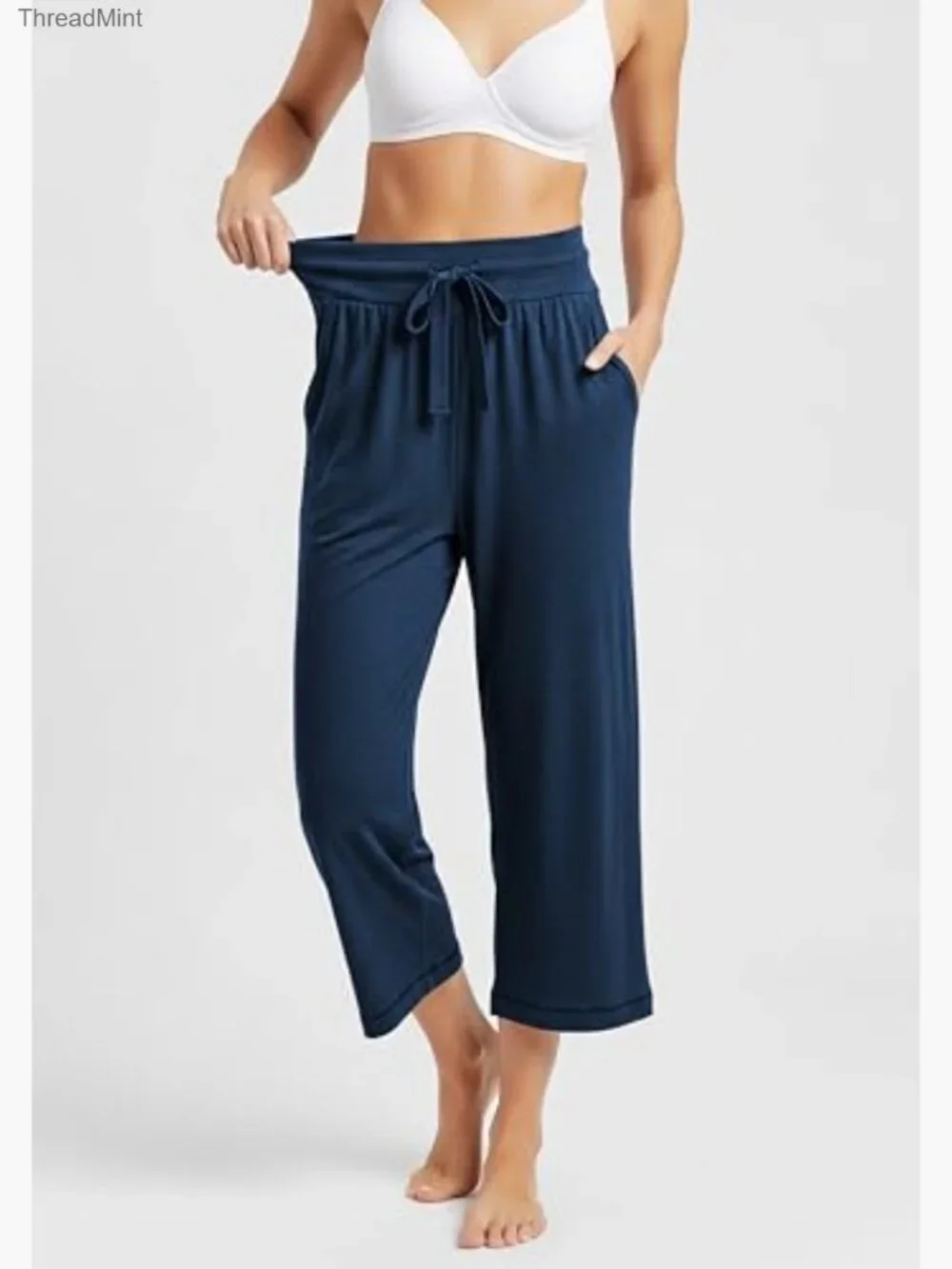 French Terry Capri Joggers with Drawstring Waist and Pockets 3 Pack